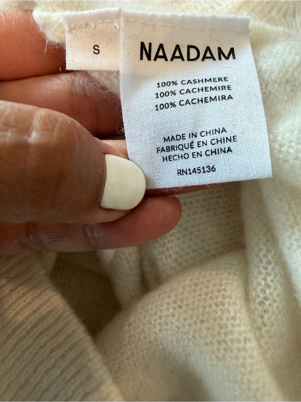Naadam 100% Cashmere Short Sleeve Sweater Ivory Cream Size Small - Picture 5 of 9